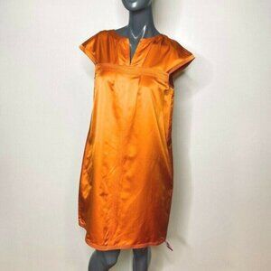 Silk Tangerine Trapeze dress